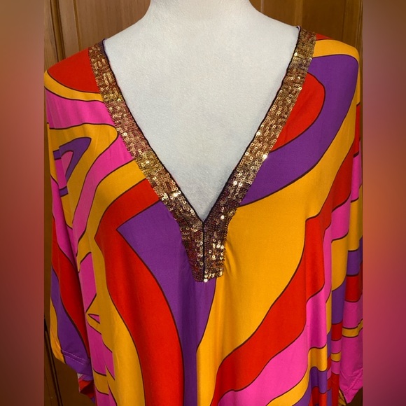 NWOT Vibrant Multicolor Kaftan Dress - Picture 4 of 4